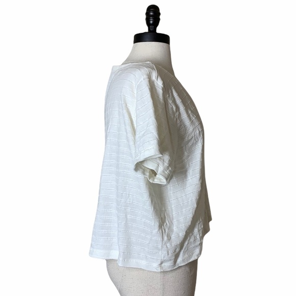 Madewell white Textured V-Neck Setlist Boxy Top size large NWT - Picture 7 of 9